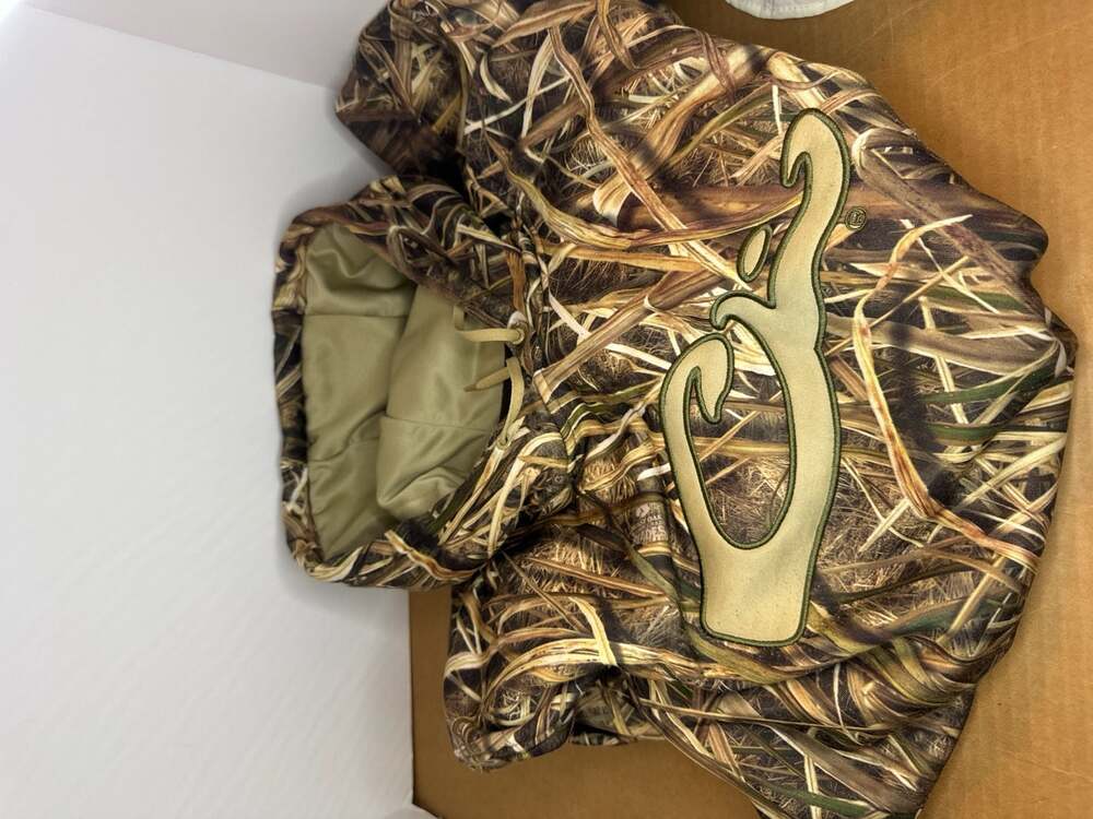 Drake Waterfowl Mossy Oak Shadow Grass Blades Camo Fleece Hoodie Size XL - Picture 6 of 6